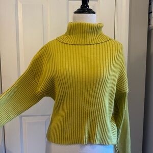 Forever 21 Yellow Ribbed Turtleneck Sweater